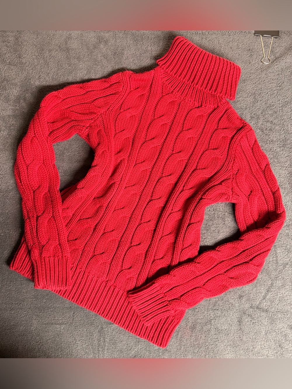 Lot of 3 Ralph Lauren & Orvis Tops: Red Cable Knit Sweater & Tees Sz Small - Picture 6 of 12